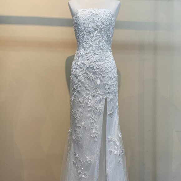 Wedding Bridal Sleeveless Party Formal Prom Long Maxi Lace up Back Dress ас7014 - Picture 3 of 9